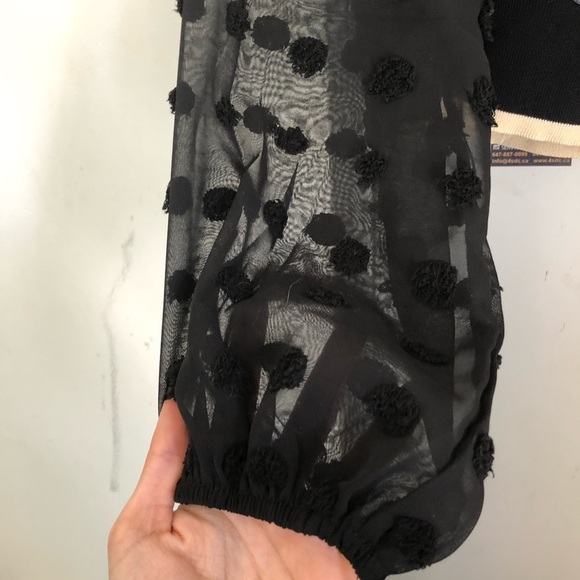 Yue yue polka dot sheer black blouse - Picture 8 of 10